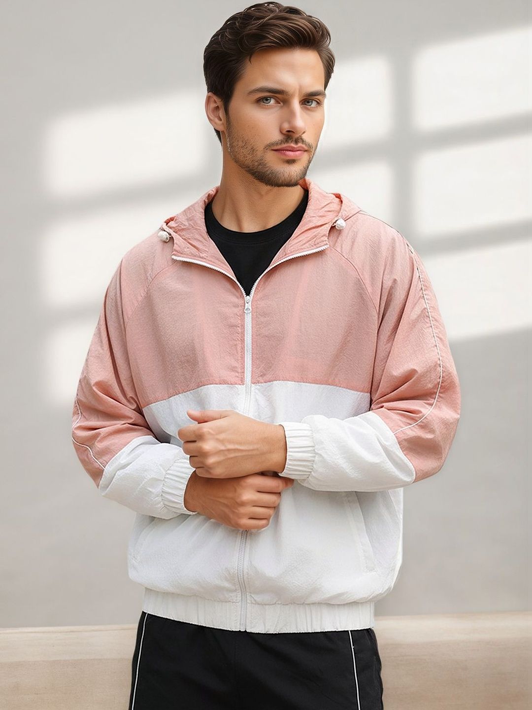 Mast & Harbour Men Colourblocked Lightweight Sporty Jacket