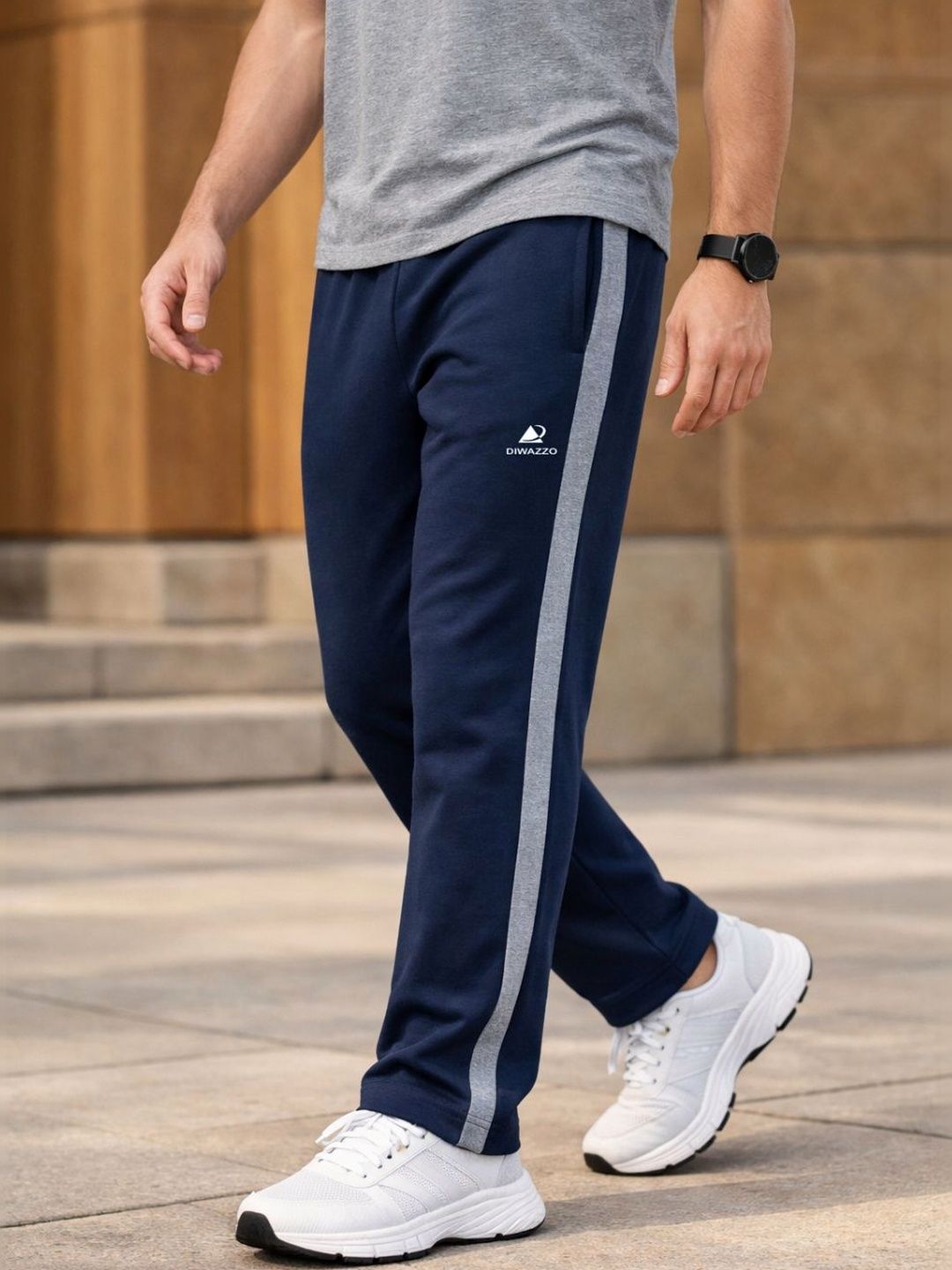 Buy Diwazzo Cotton Mid-Rise Regular Track Pants - Track Pants for