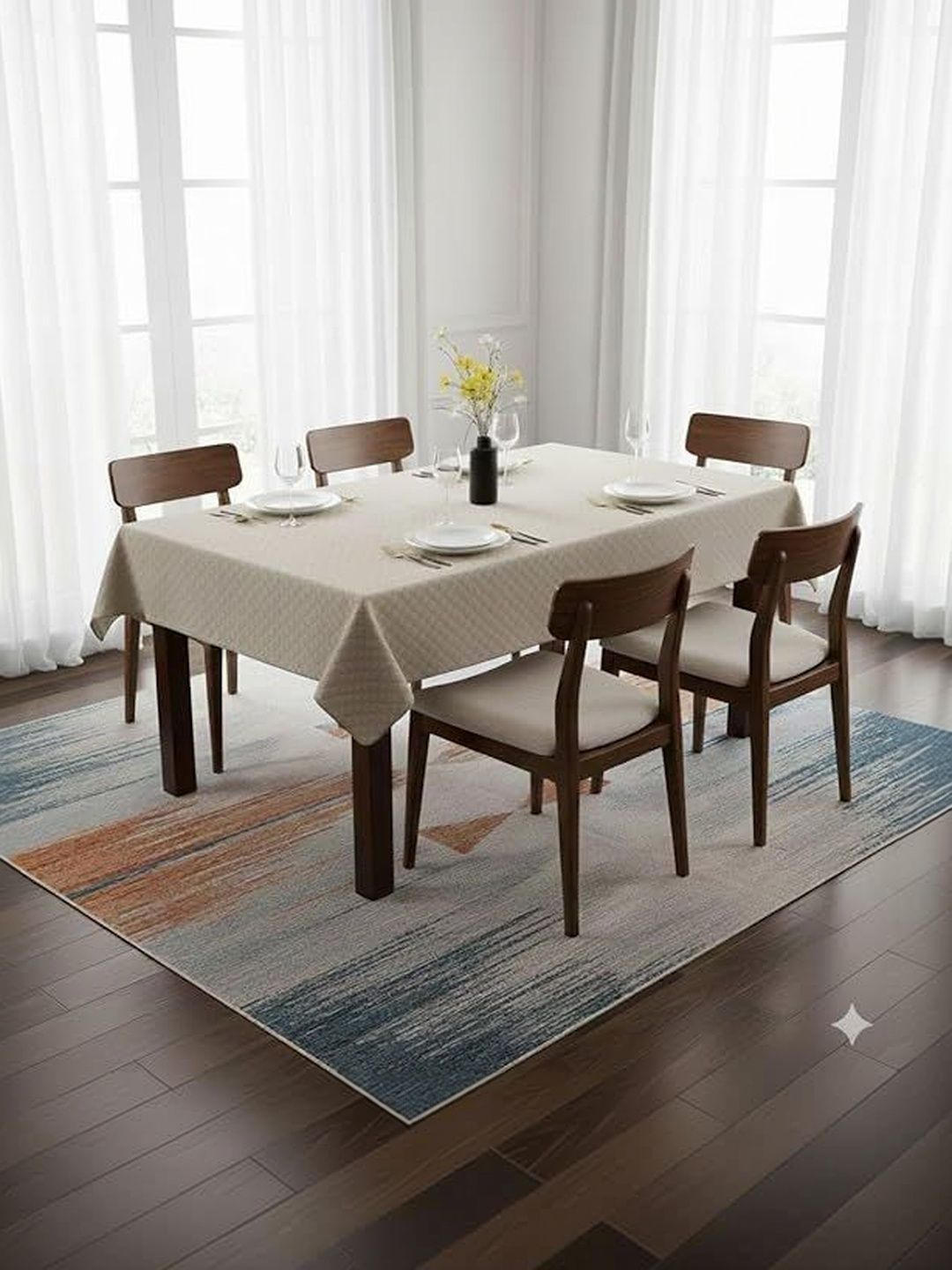 CASA-NEST Beige 8-Seater Table Cover
