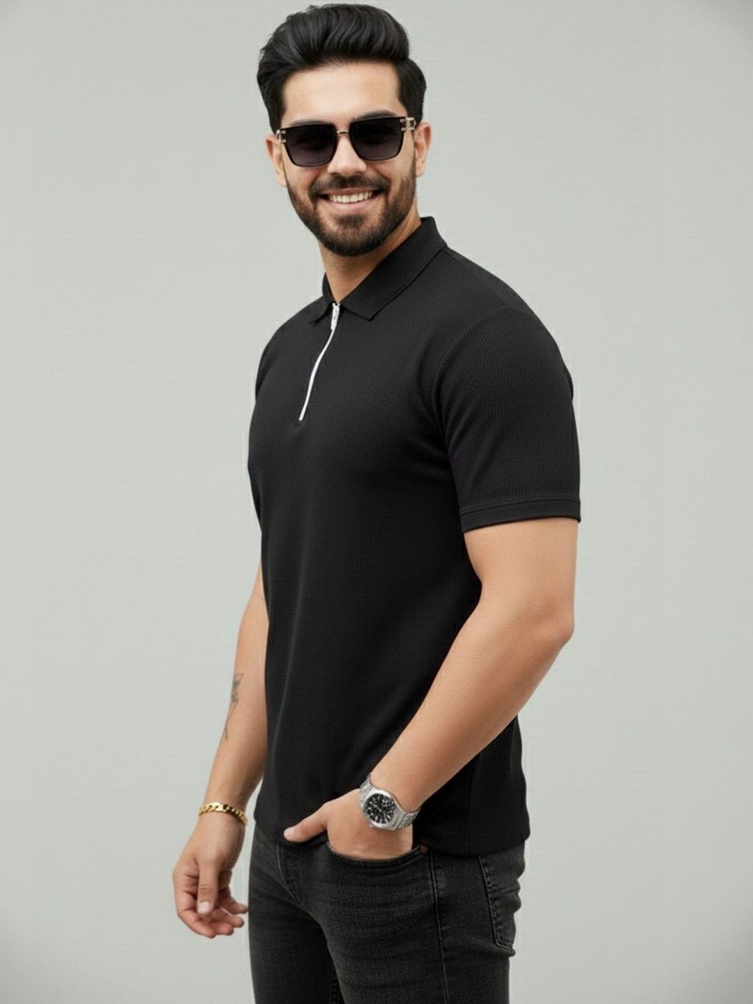 Moda Rapido Men Polo Collar T-shirt
