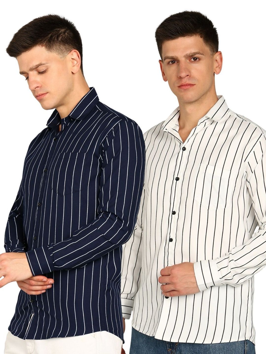 RODEIZ Men Regular Fit Vertical Stripes Casual Shirt