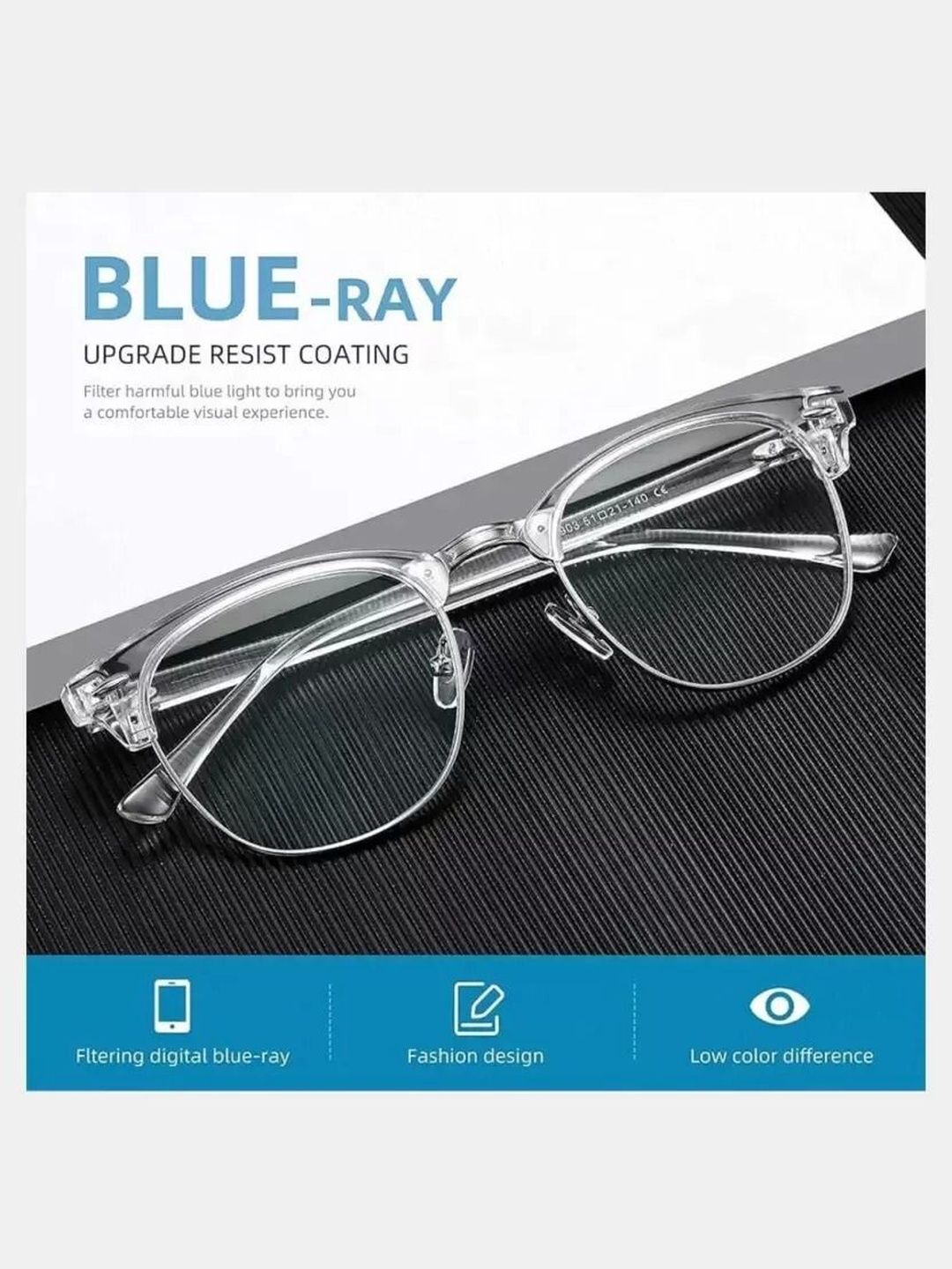 Artrue Unisex Clear Lens & White Round Sunglasses