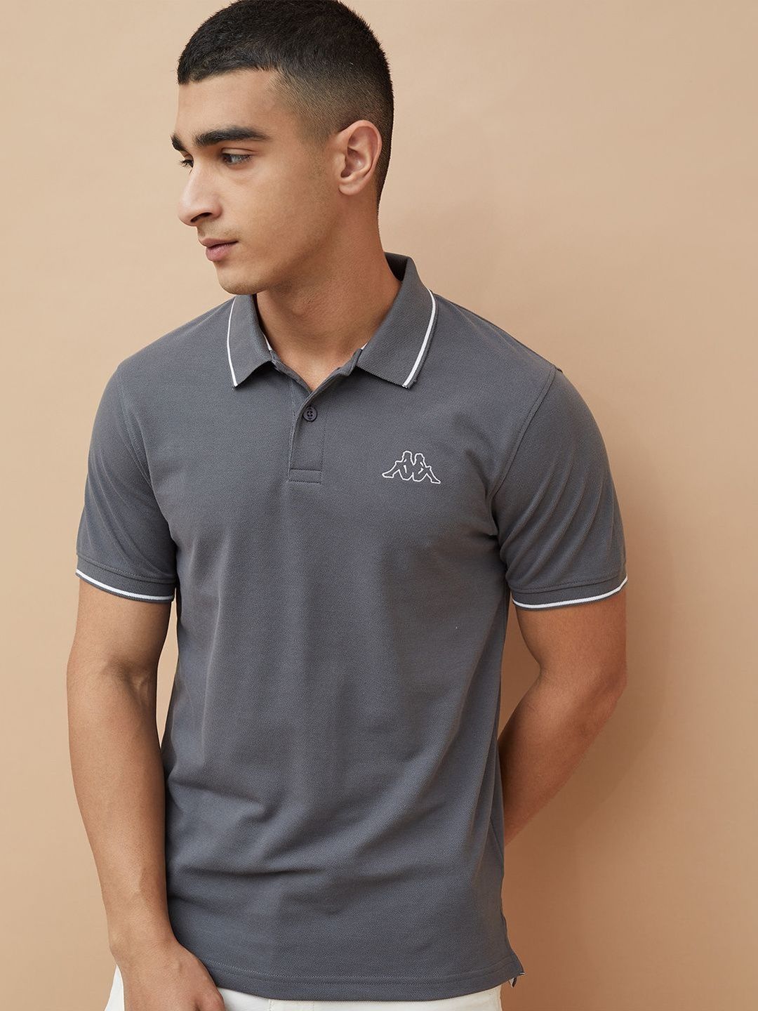 Kappa Men Brand Logo Polo Collar Pockets T-shirt