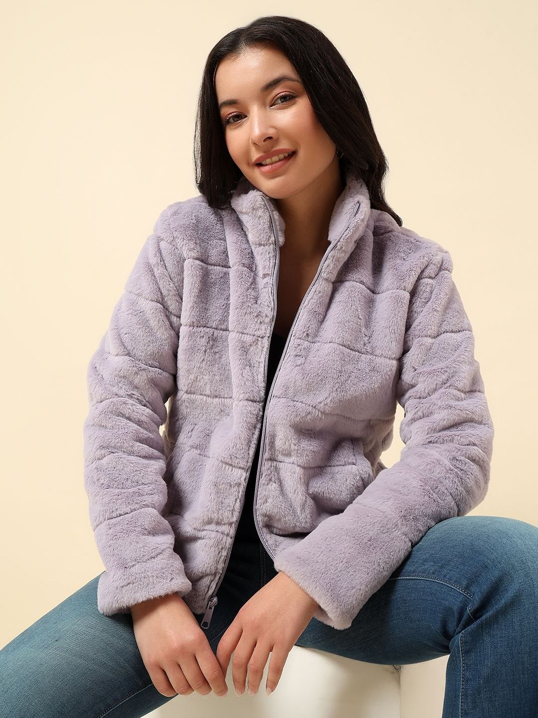 Cantabil Women Woollen Lightweight Puffer Jacket