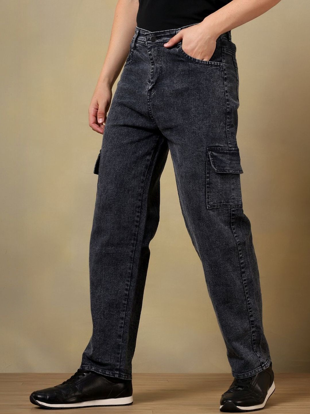 Metronaut Men Classic Regular Fit Mid-Rise Heavy Fade Stretchable Jeans
