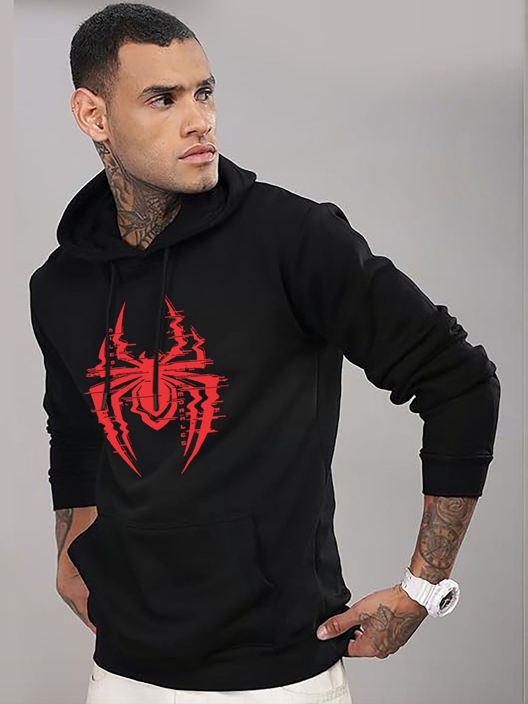 COMIC STREET Men Printed Hooded Sweatshirt
