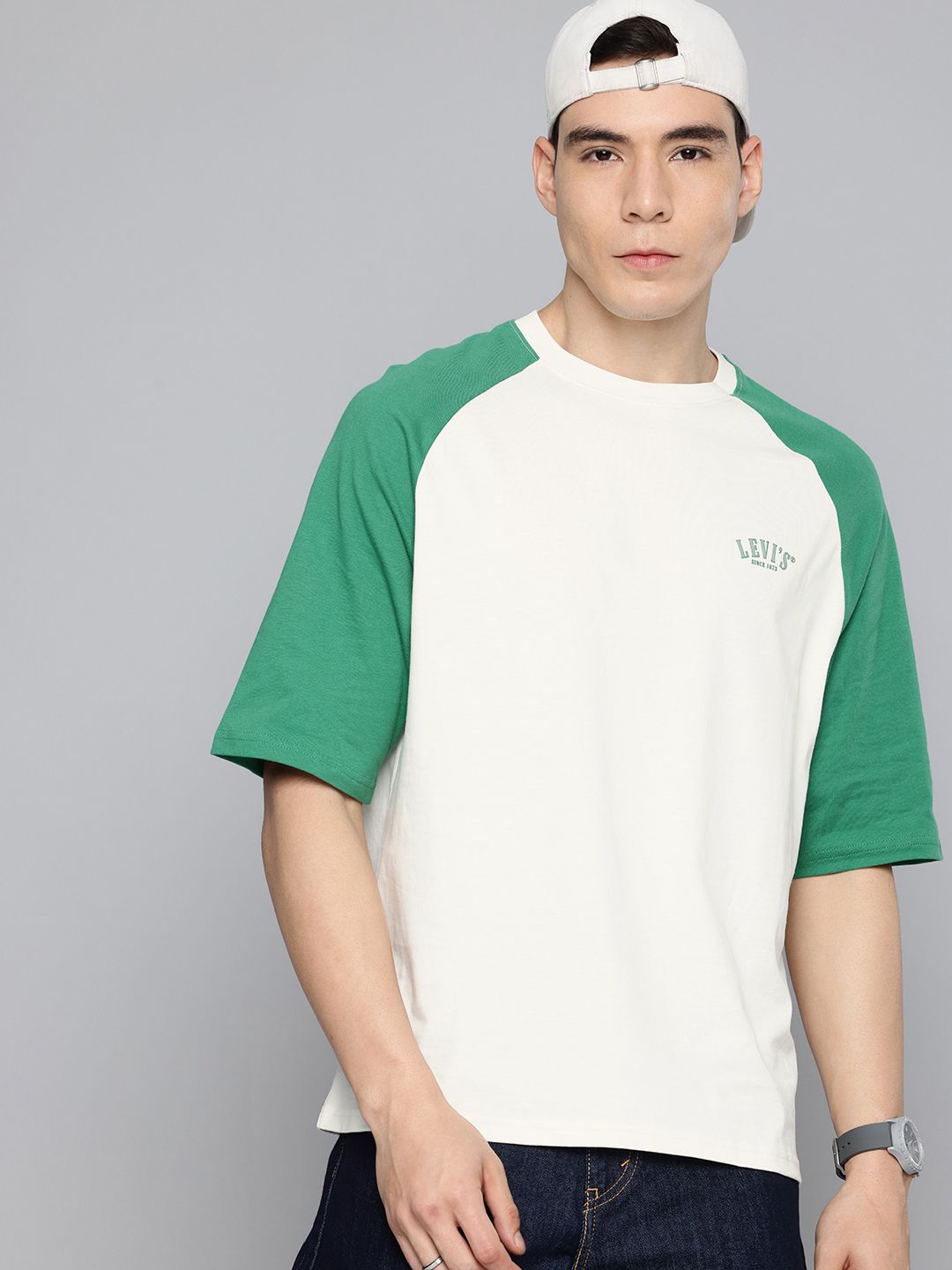 Levis Raglan Sleeves Pure Cotton Loose Fit T-shirt