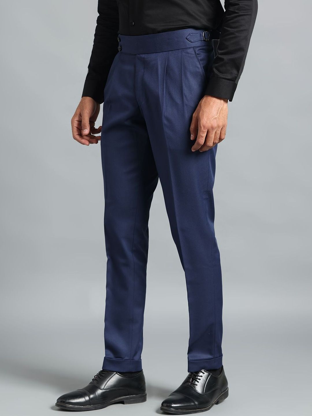 Qlanz Men Wrinkle Free Pleated Trousers