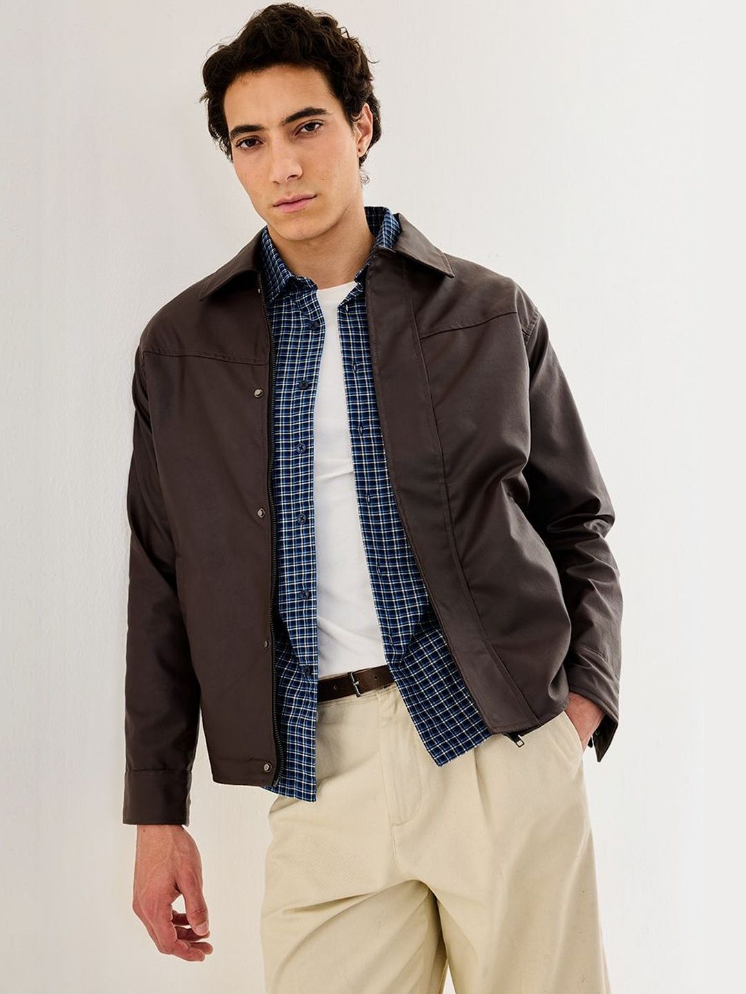 Snitch Brown Solid Jacket