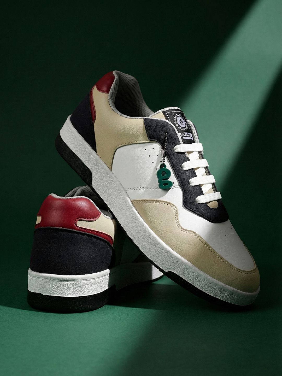 glitchez Men Colourblocked Perforated Sneakers