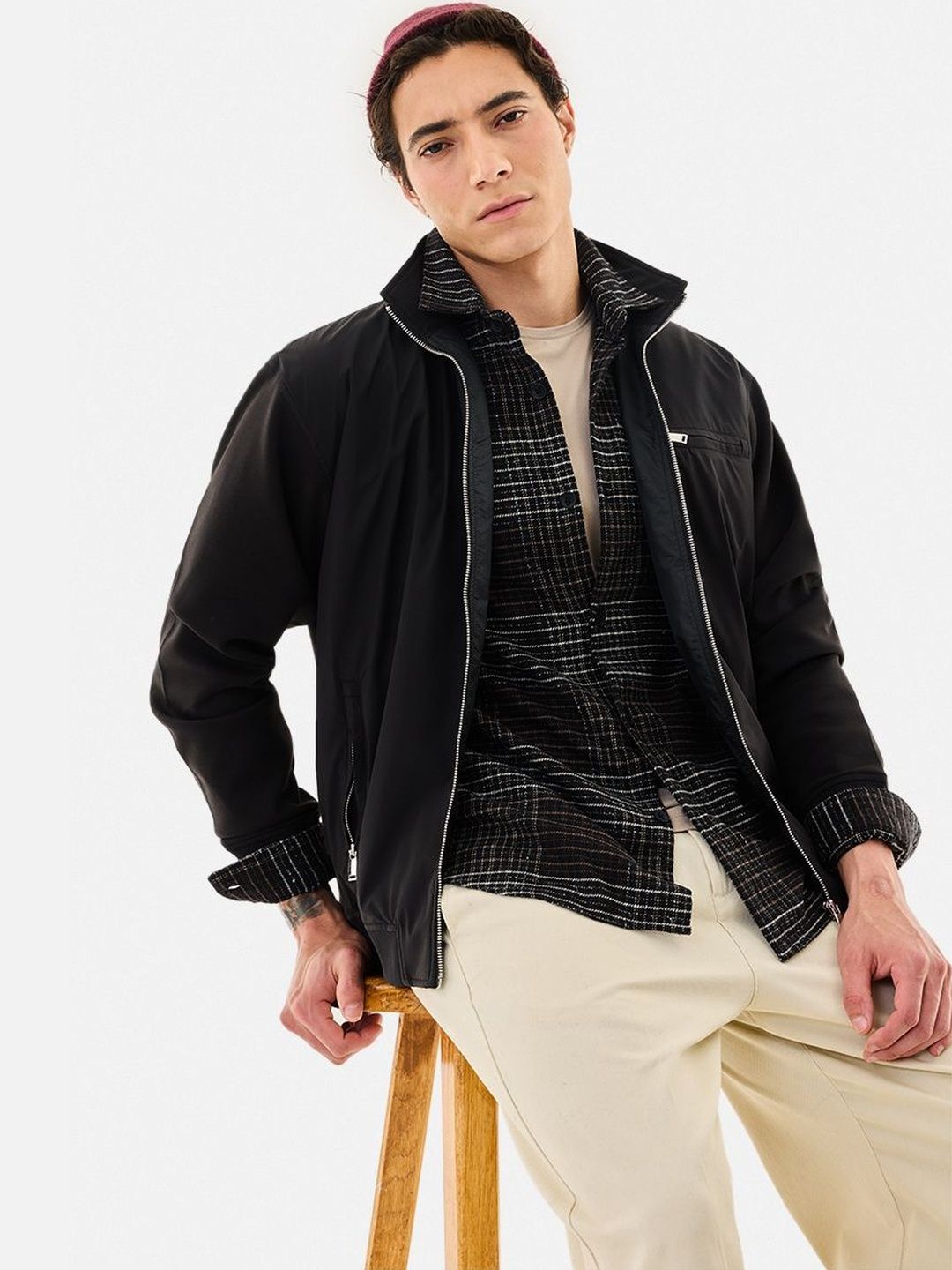 Snitch Black Solid Jacket