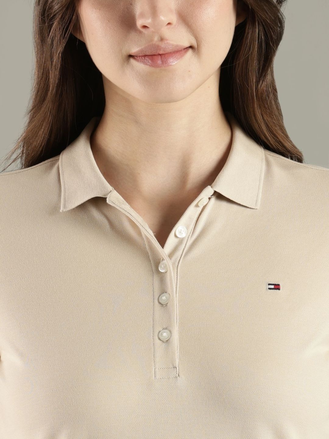 Brand Logo Polo Collar Slim Fit T-shirt