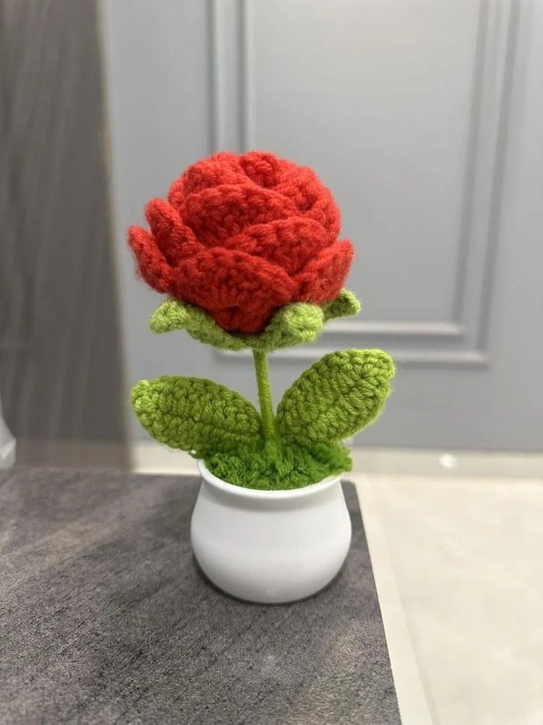 Floweraura Floweraura Multicoloured 1 Pieces Rose Artificial Flower With Pot
