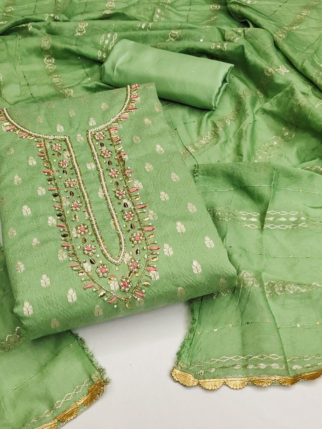 DWIJA FASHION Embroidered Unstitched Dress Material