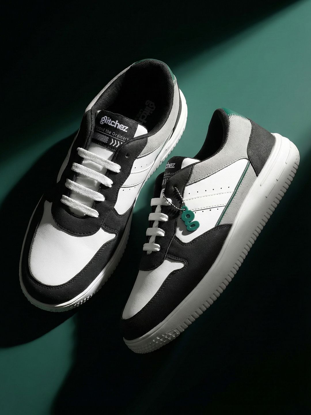glitchez Men Colourblocked Perforated Sneakers