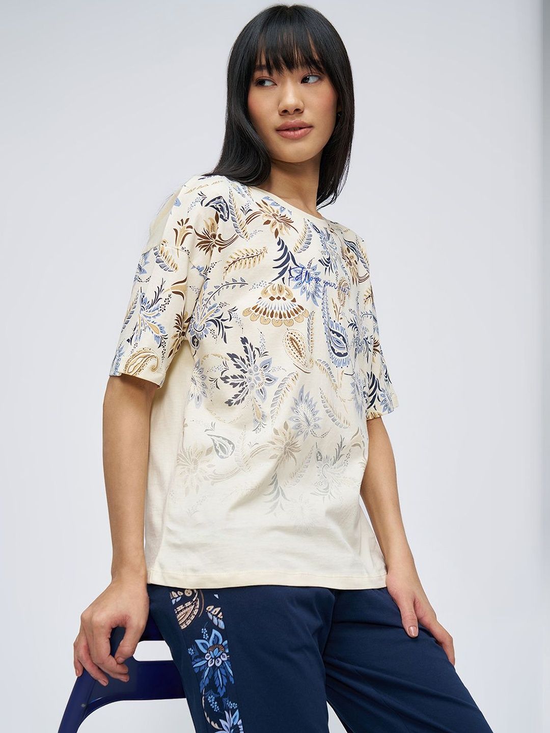 Dreamz by Pantaloons Printed Pure Cotton Lounge Tshirts