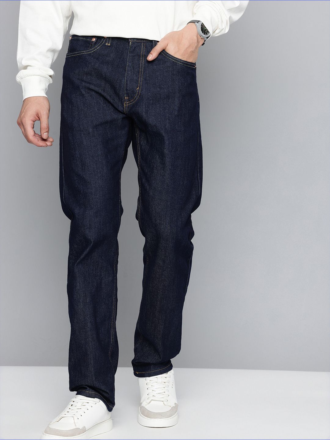 Levis Men 505 Straight Fit Stretchable Jeans
