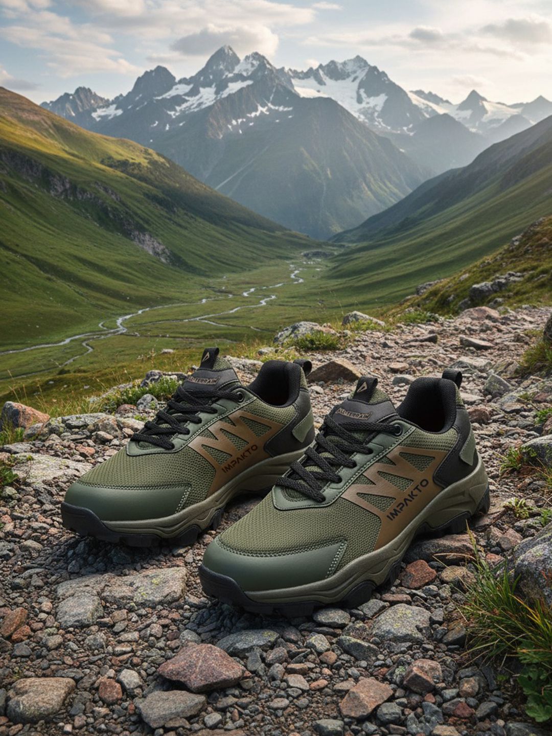 Impakto Men EdgeRunner Hiking & Trekking Shoes Padded Insocks All Terrain Rugged Grip