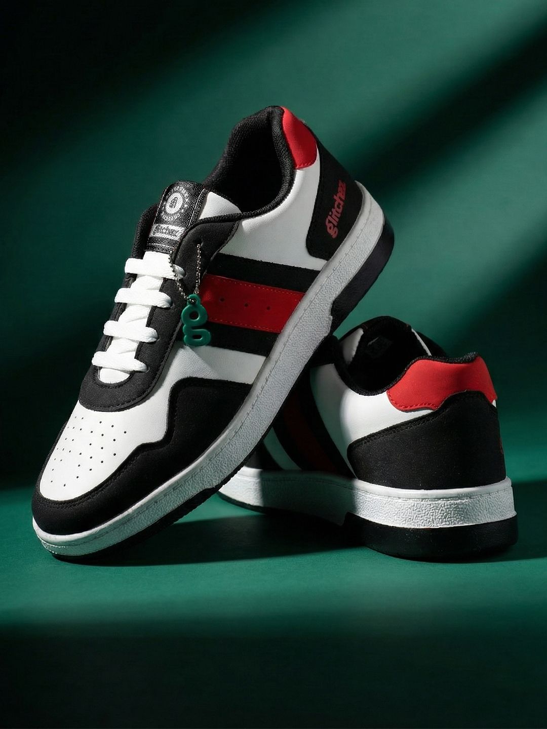 glitchez Men Colourblocked Perforated Sneakers