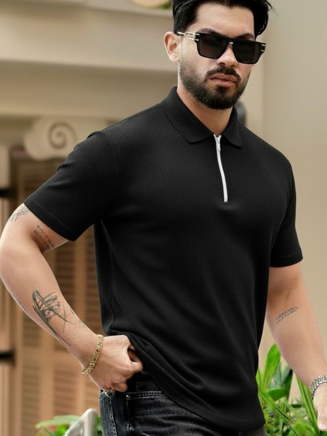Mast & Harbour Men Polo Collar T-shirt