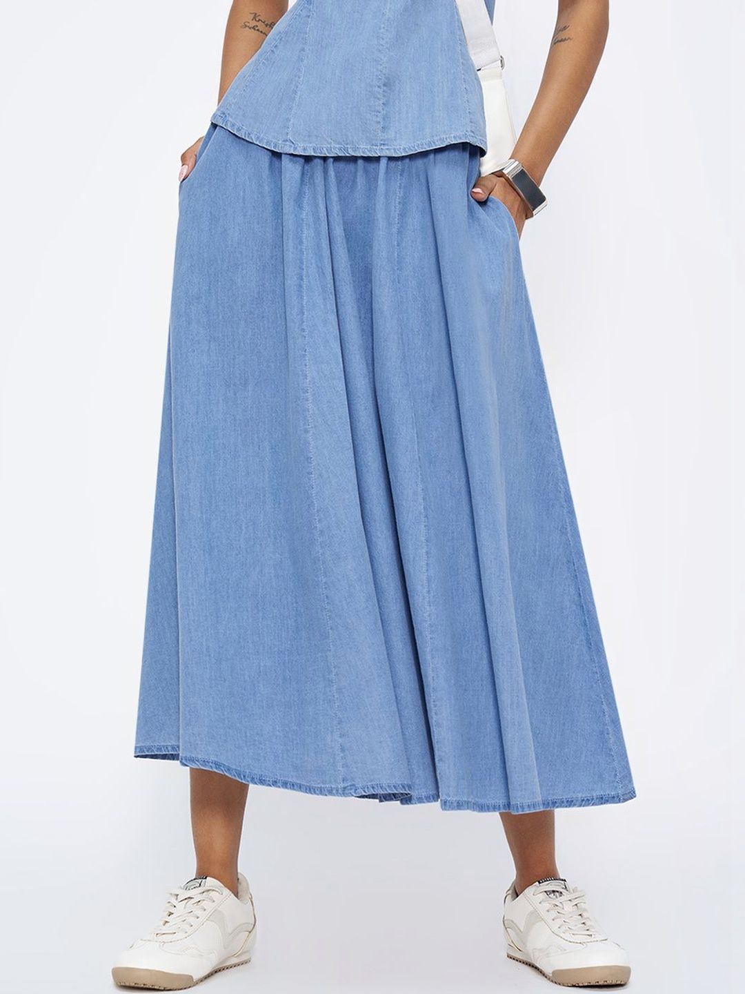 SF JEANS by Pantaloons Cotton Midi A-Line Skirts
