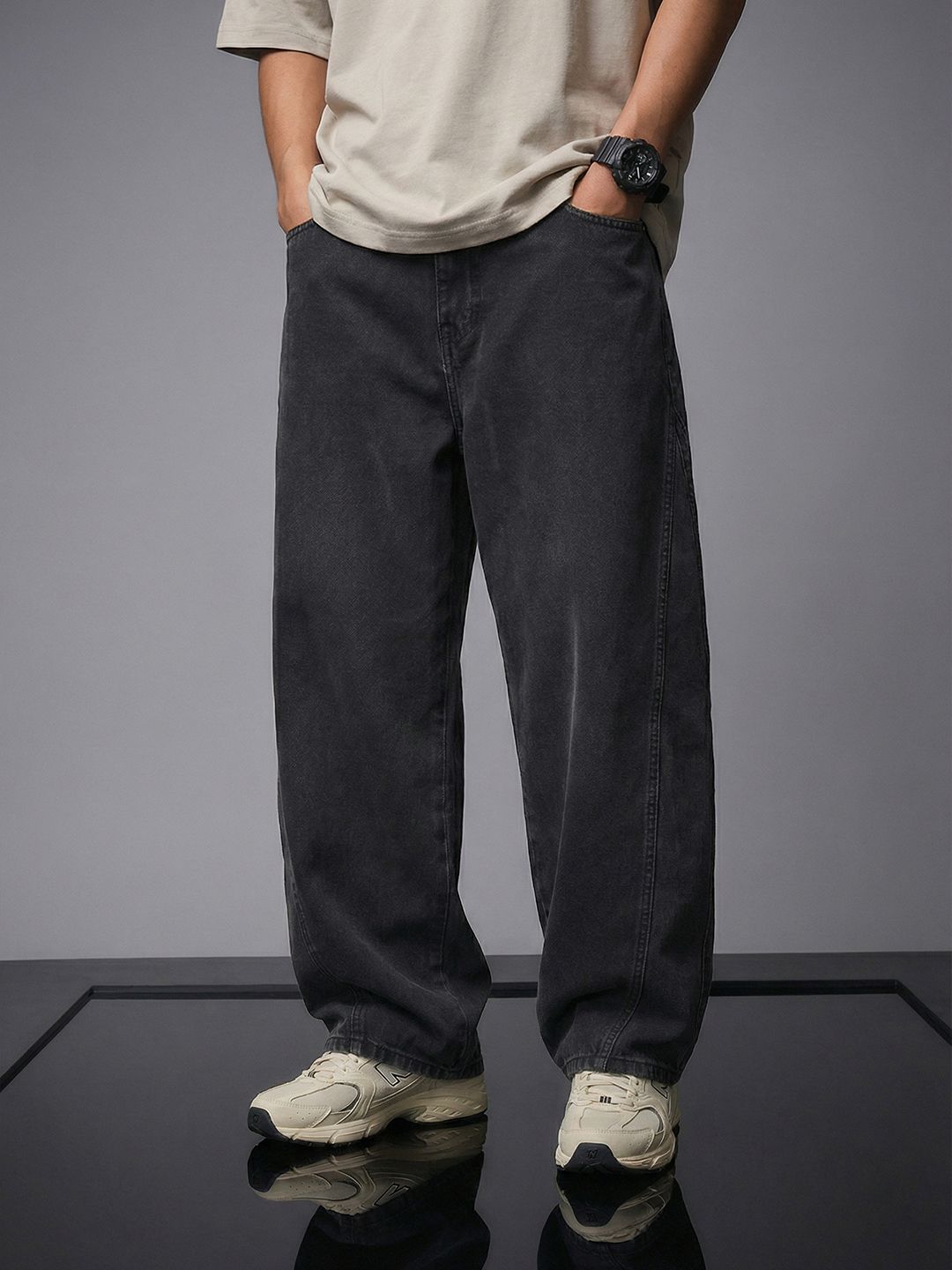 SOKO STREET Men Balloon Fit Pure Cotton Jeans