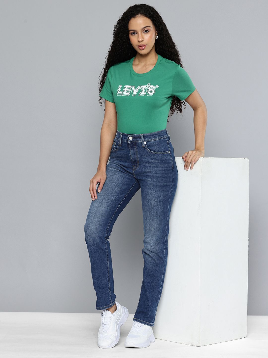 724 Blue Slim Straight Fit High Rise Jeans