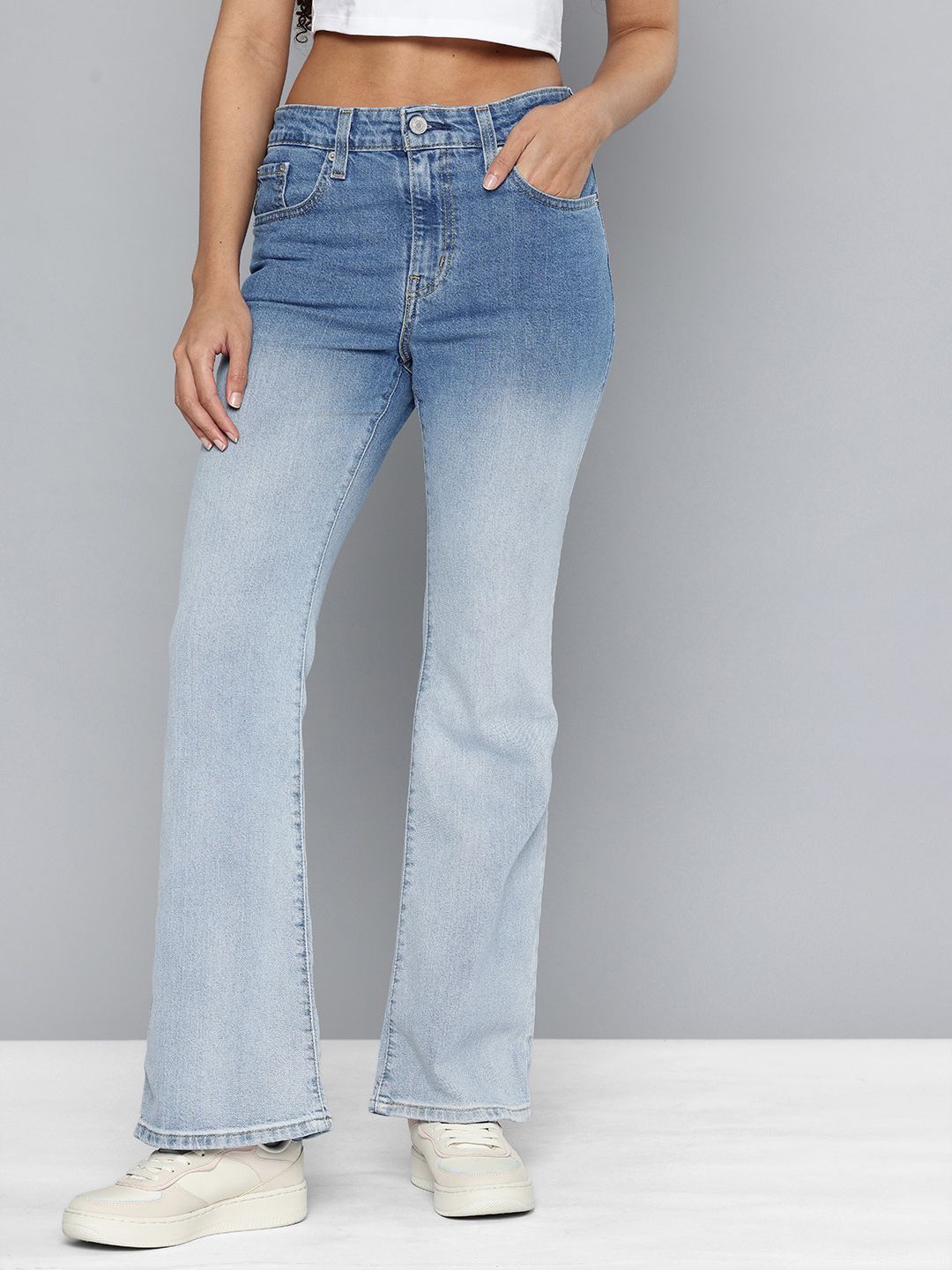 Levis Levis Women's 726 Blue Flared Fit High Rise Jeans