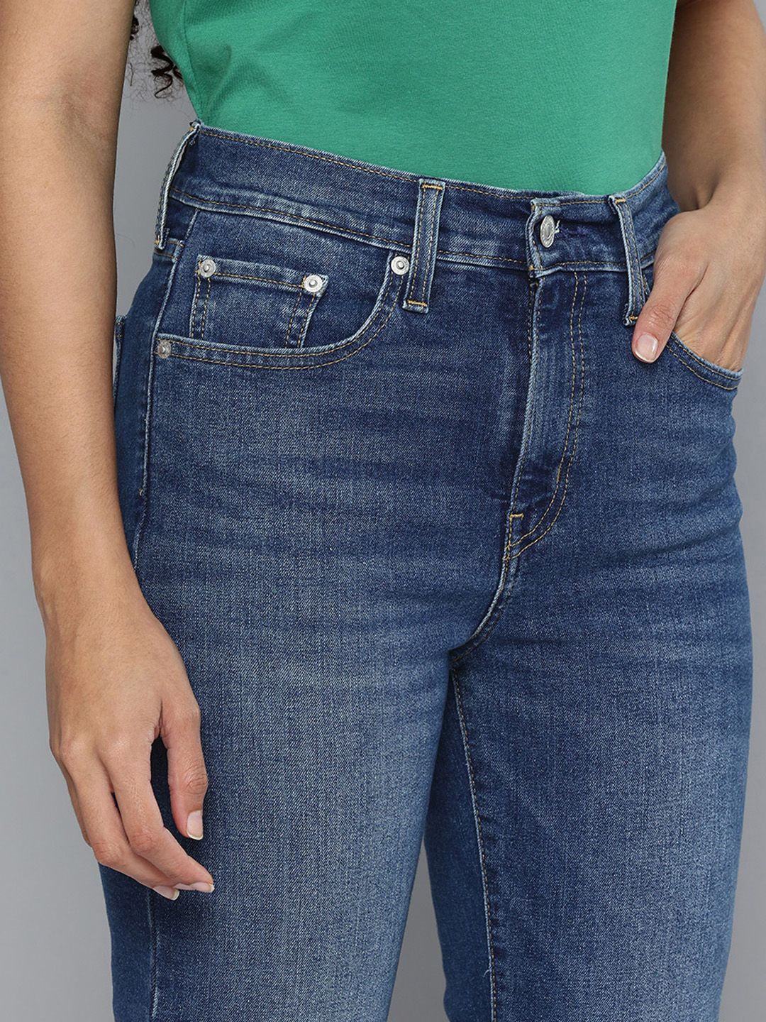 724 Blue Slim Straight Fit High Rise Jeans