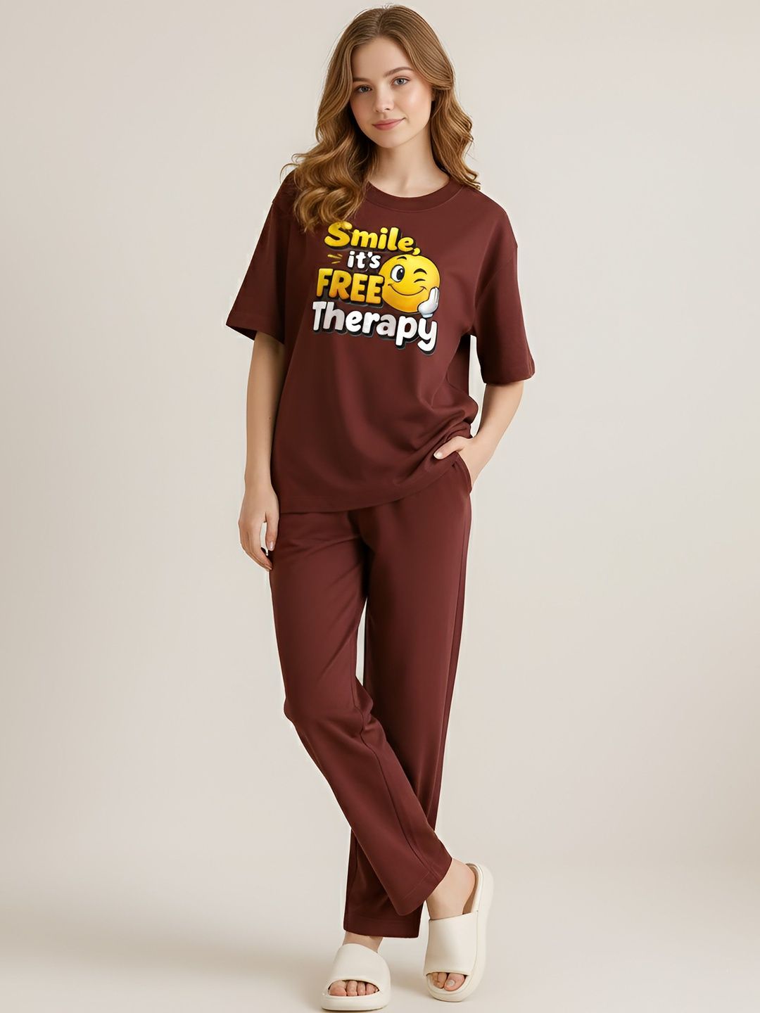 My Swag My Swag Women Printed T-Shirt & Trousers Co-Ords