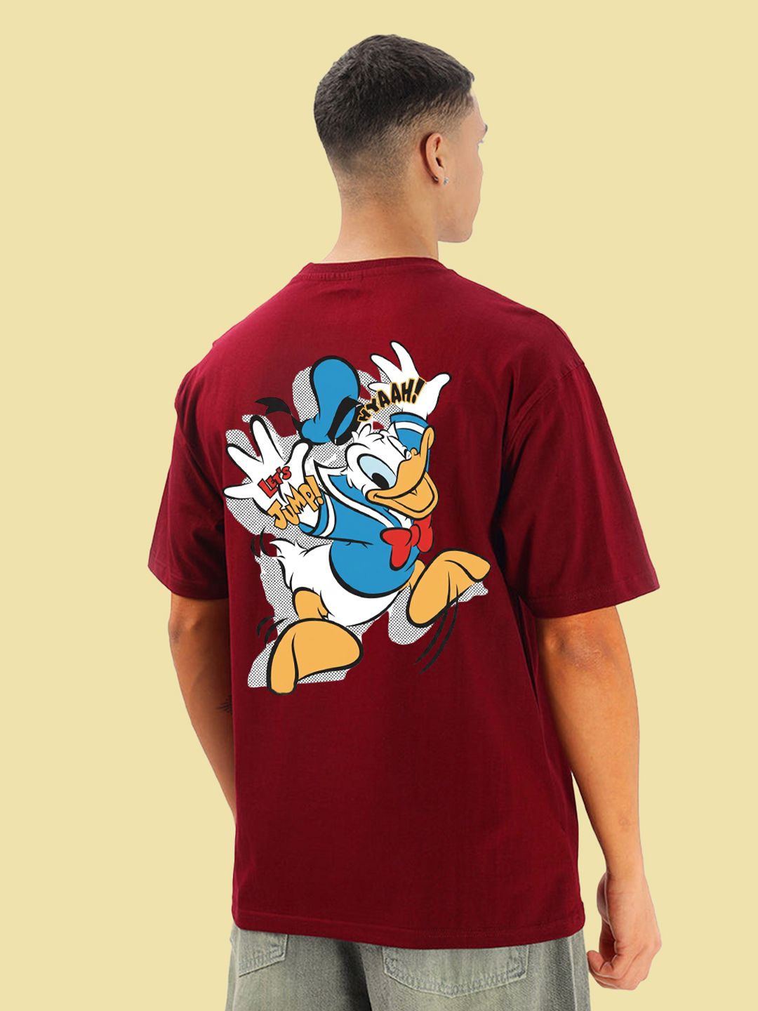 BDSQUARE Men Typography Donald Duck Printed T-shirt