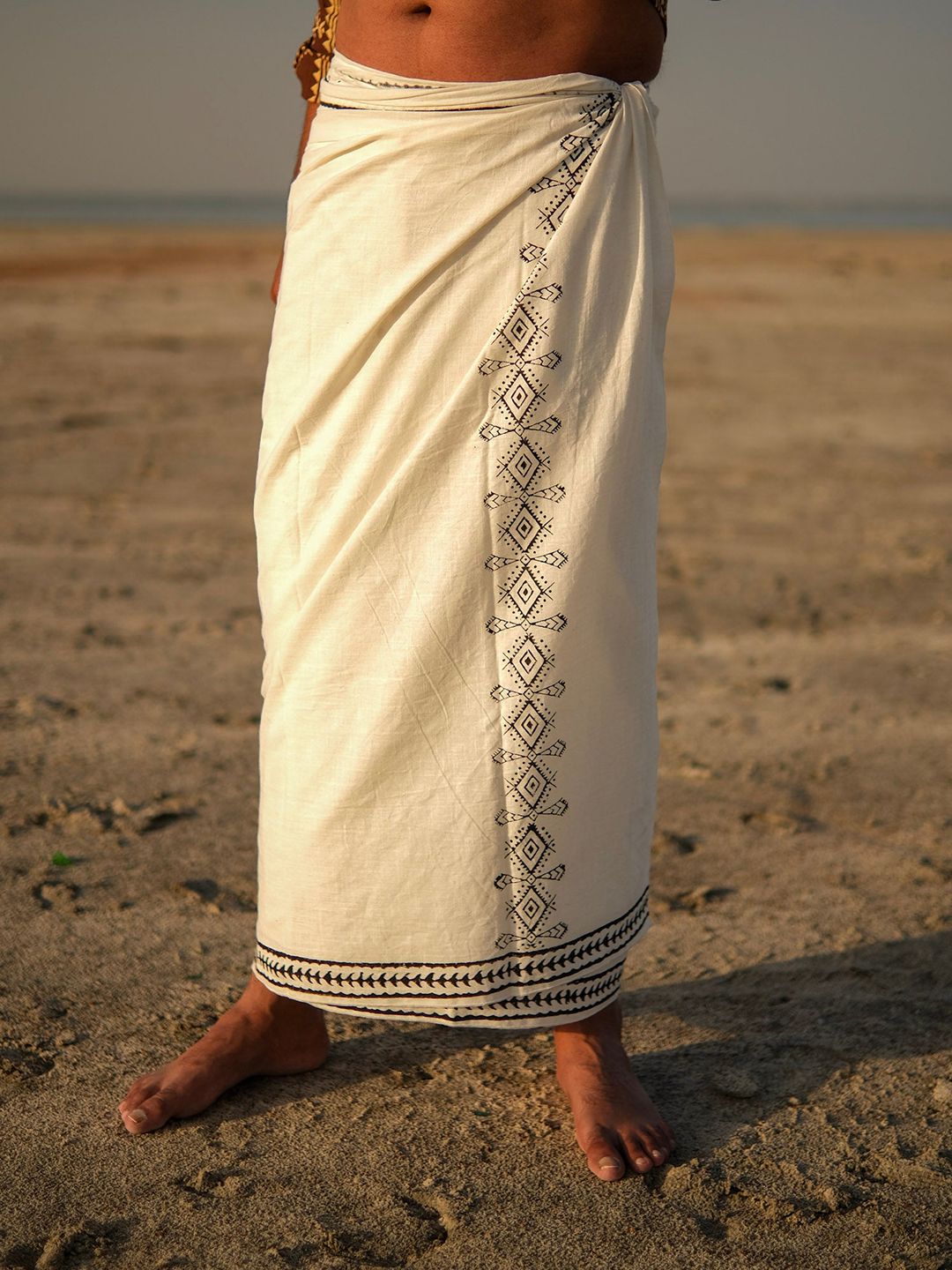 CRYSTAL HEAL Men Printed Cotton Dhoti
