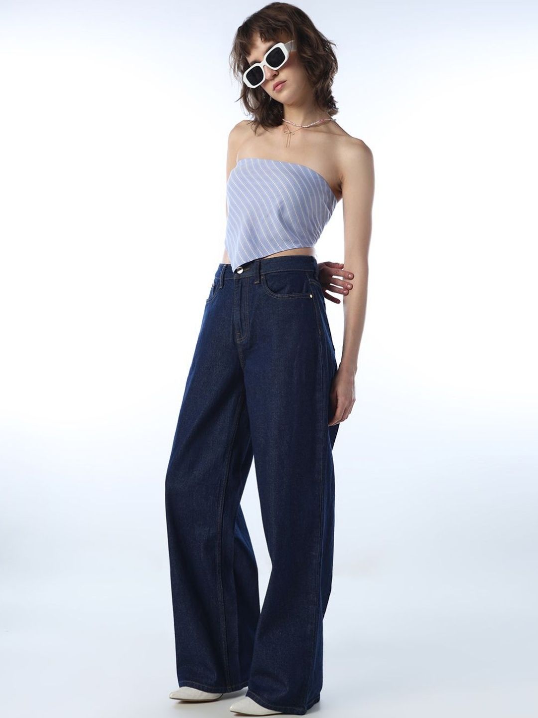Straight Fit High-Rise Jeans ONLY Women Straight Fit High-Rise Stretchable Jeans