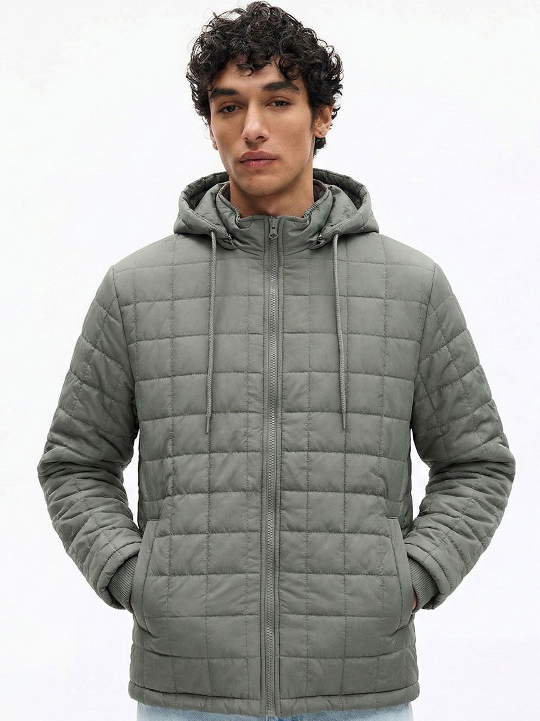 HIGHLANDER Men Olive Green Padded Jacket