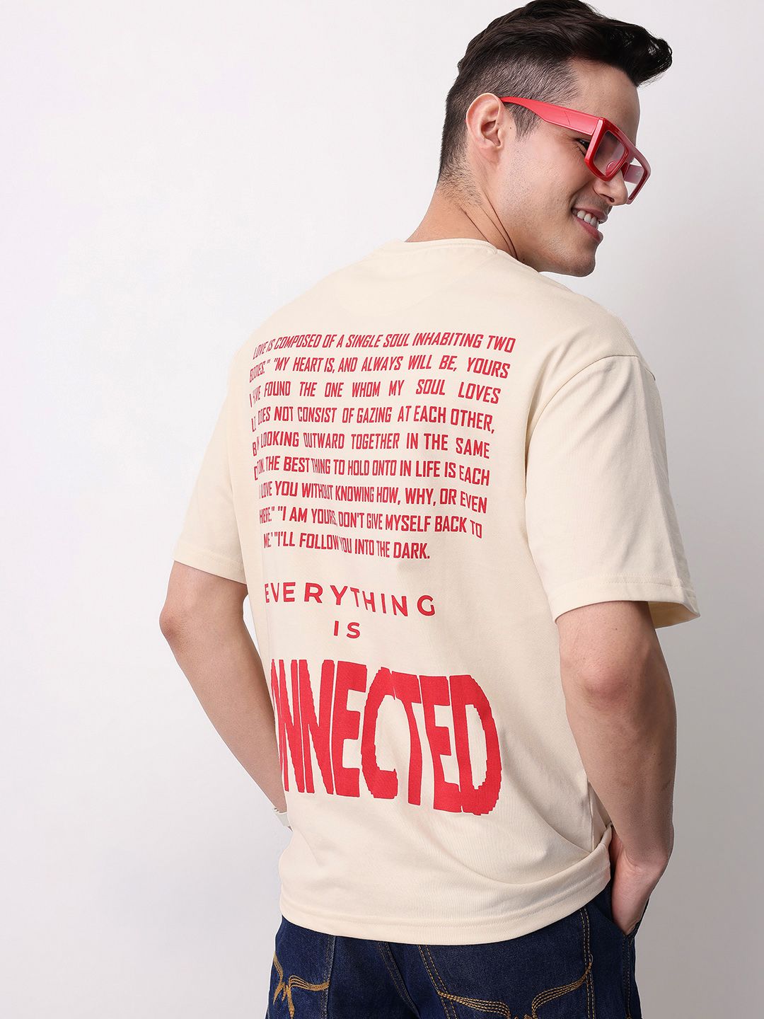 Mast & Harbour Valentine's Collection Graphic Printed Drop-Shoulder Sleeves T-shirt