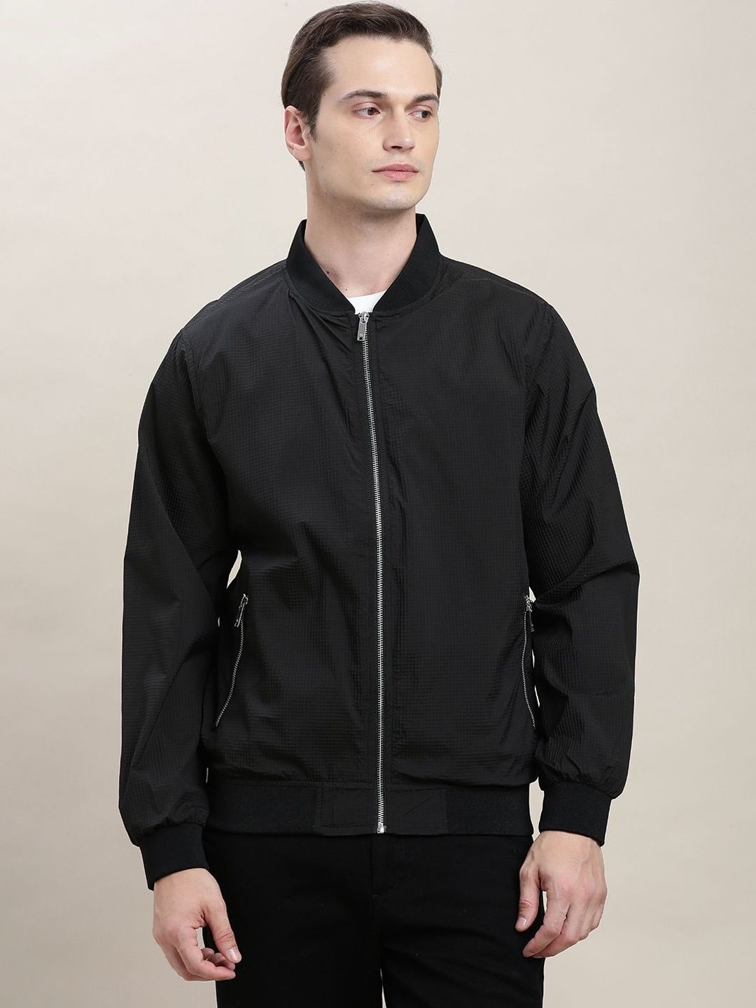 Turtle Men Suede Lightweight Bomber Jacket
