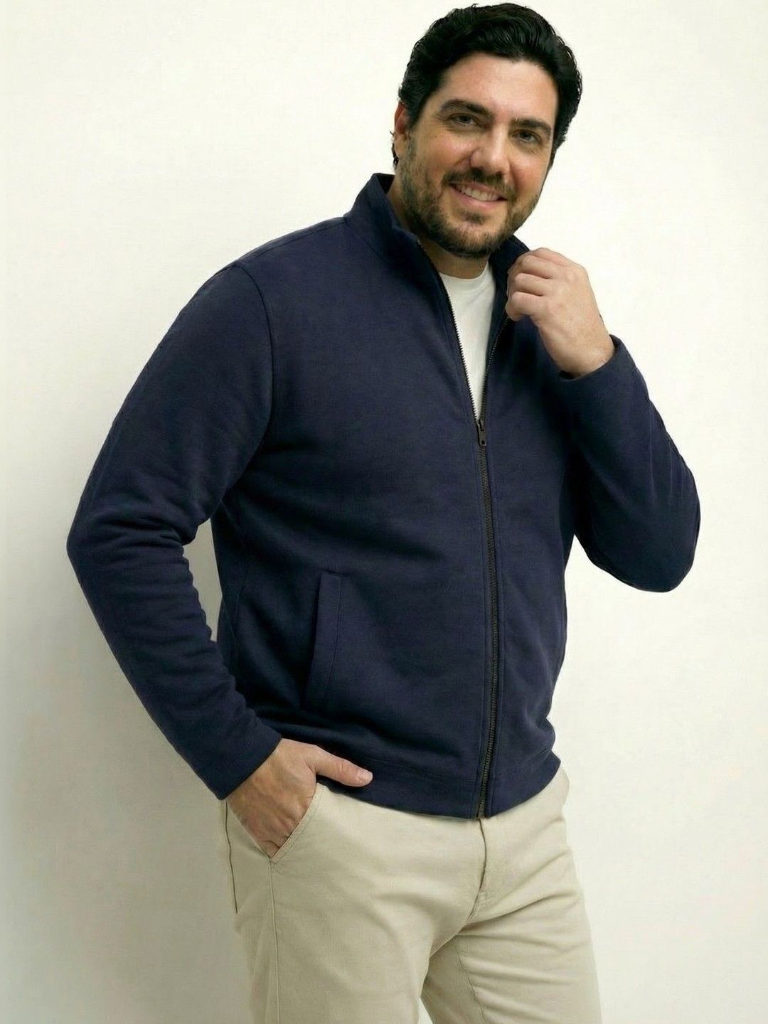 UNSTD Men Plus Size Casual Fleece Jacket