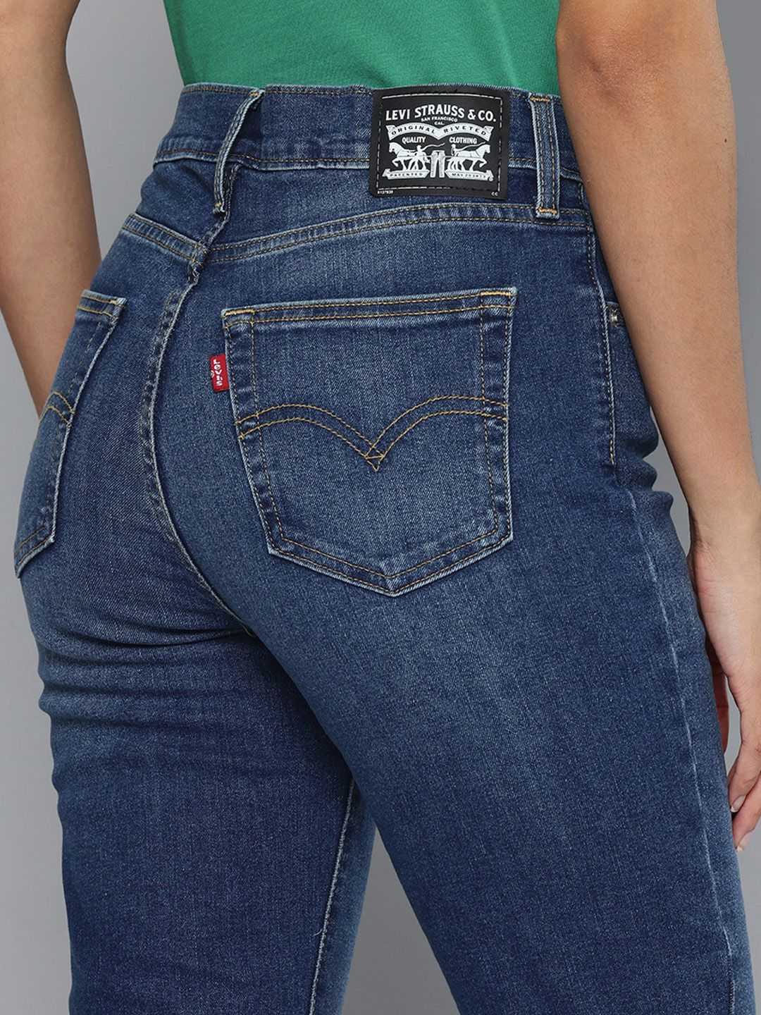 724 Blue Slim Straight Fit High Rise Jeans