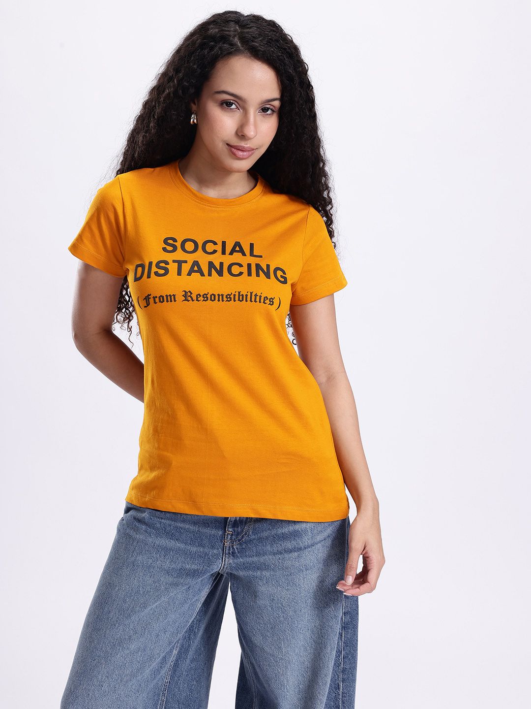 【R&B】Lady Buy R&B Women Typography Printed T-shirt - Tshirts for Women