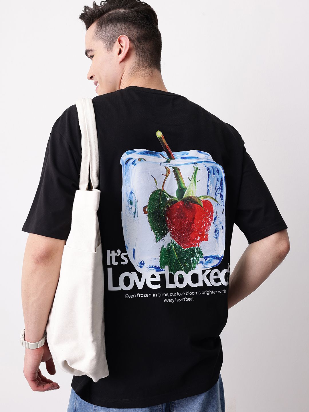 Mast & Harbour Valentine's Collection Graphic Printed Drop-Shoulder Sleeves T-shirt
