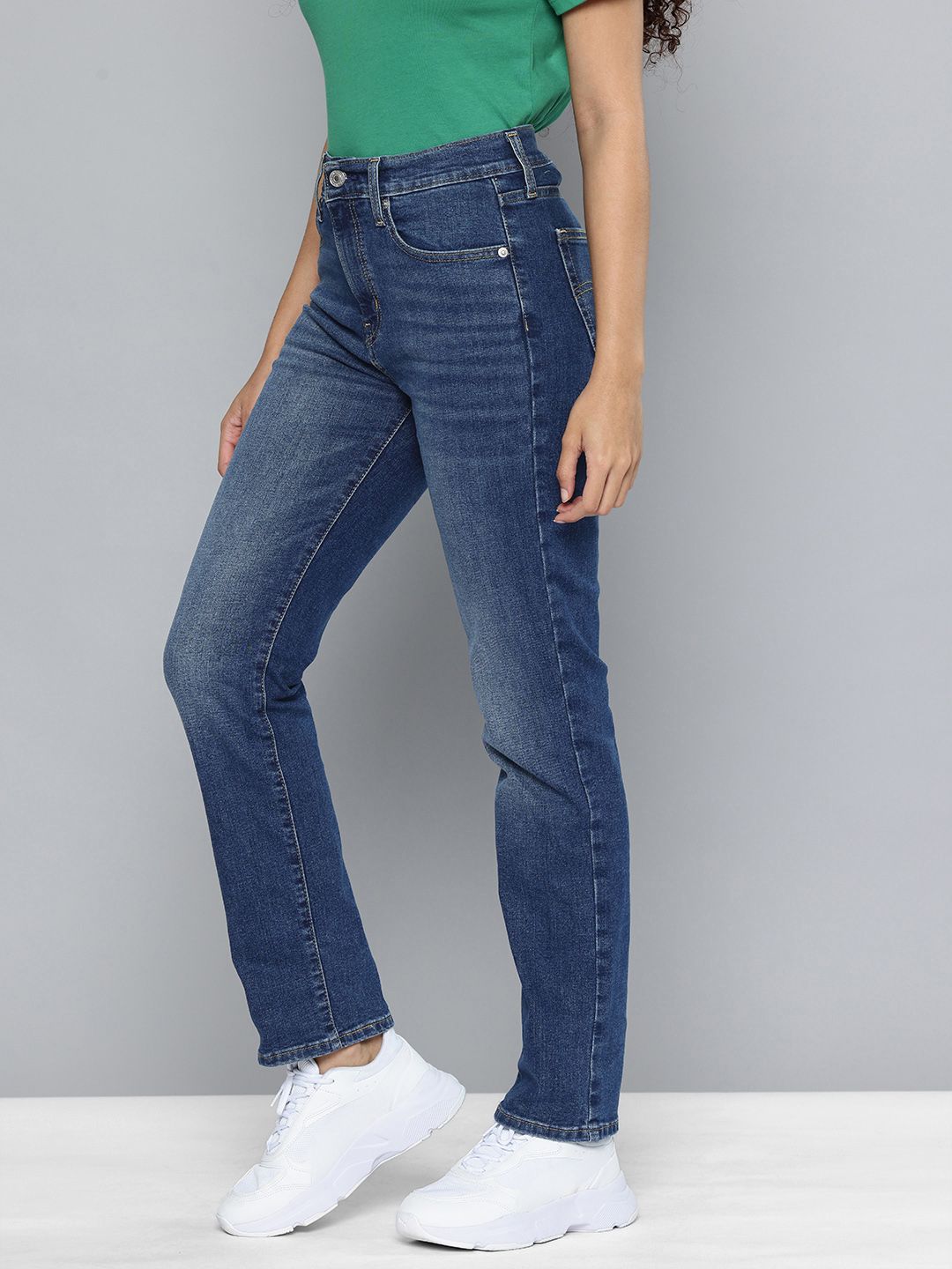 724 Blue Slim Straight Fit High Rise Jeans