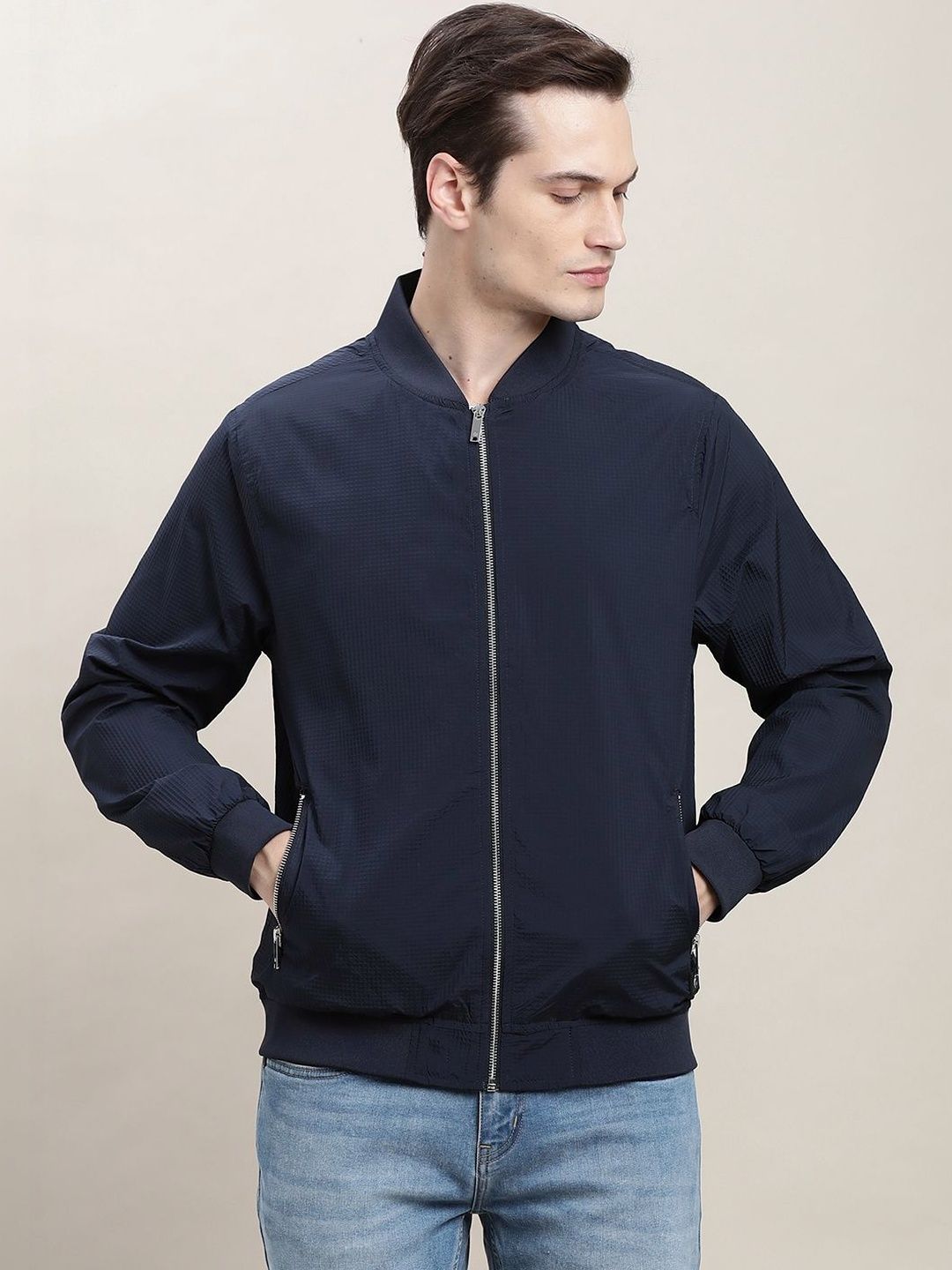 Turtle Men Suede Lightweight Bomber Jacket