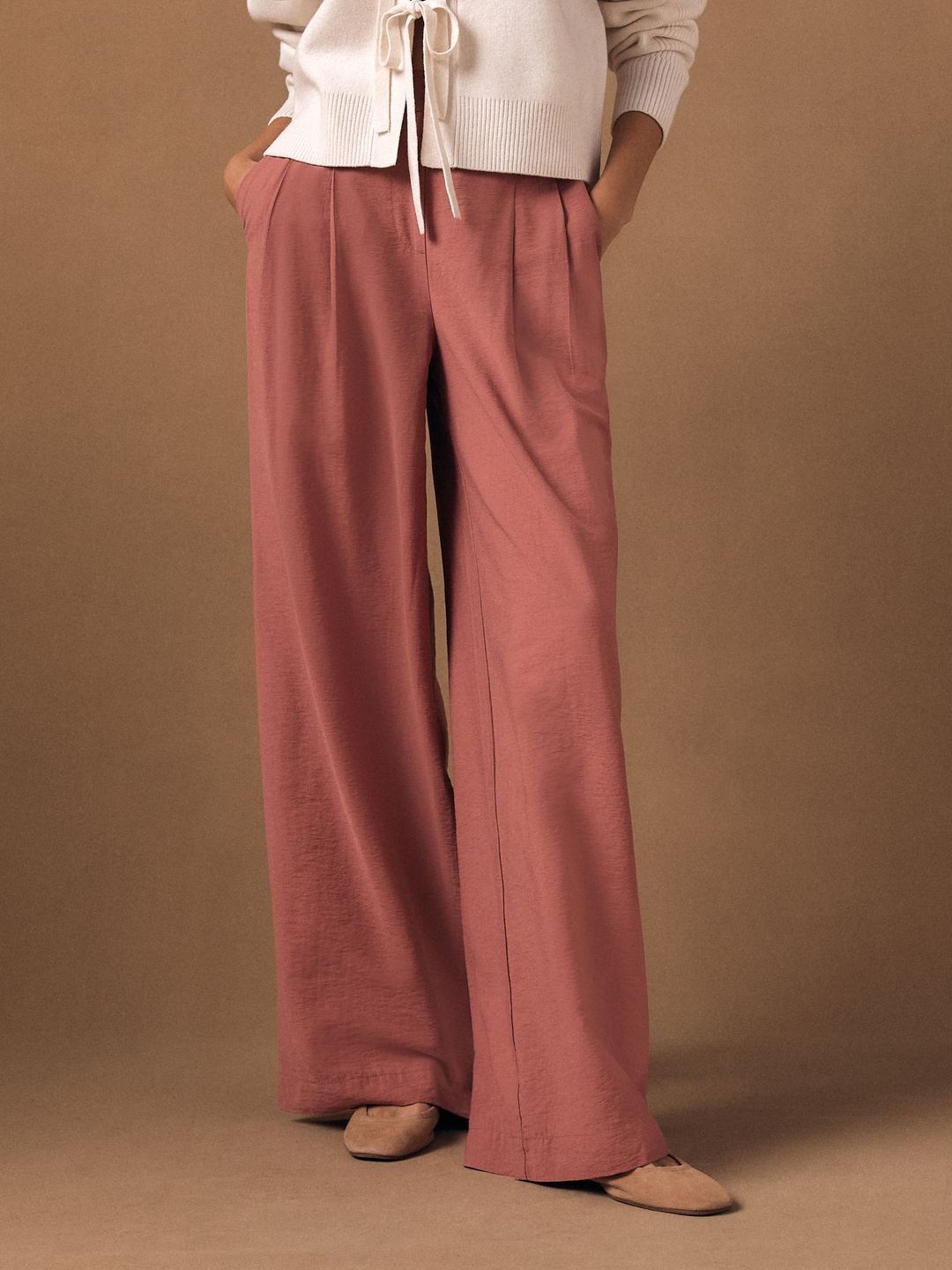 NEXT Women Pleated Wide Leg Trouser