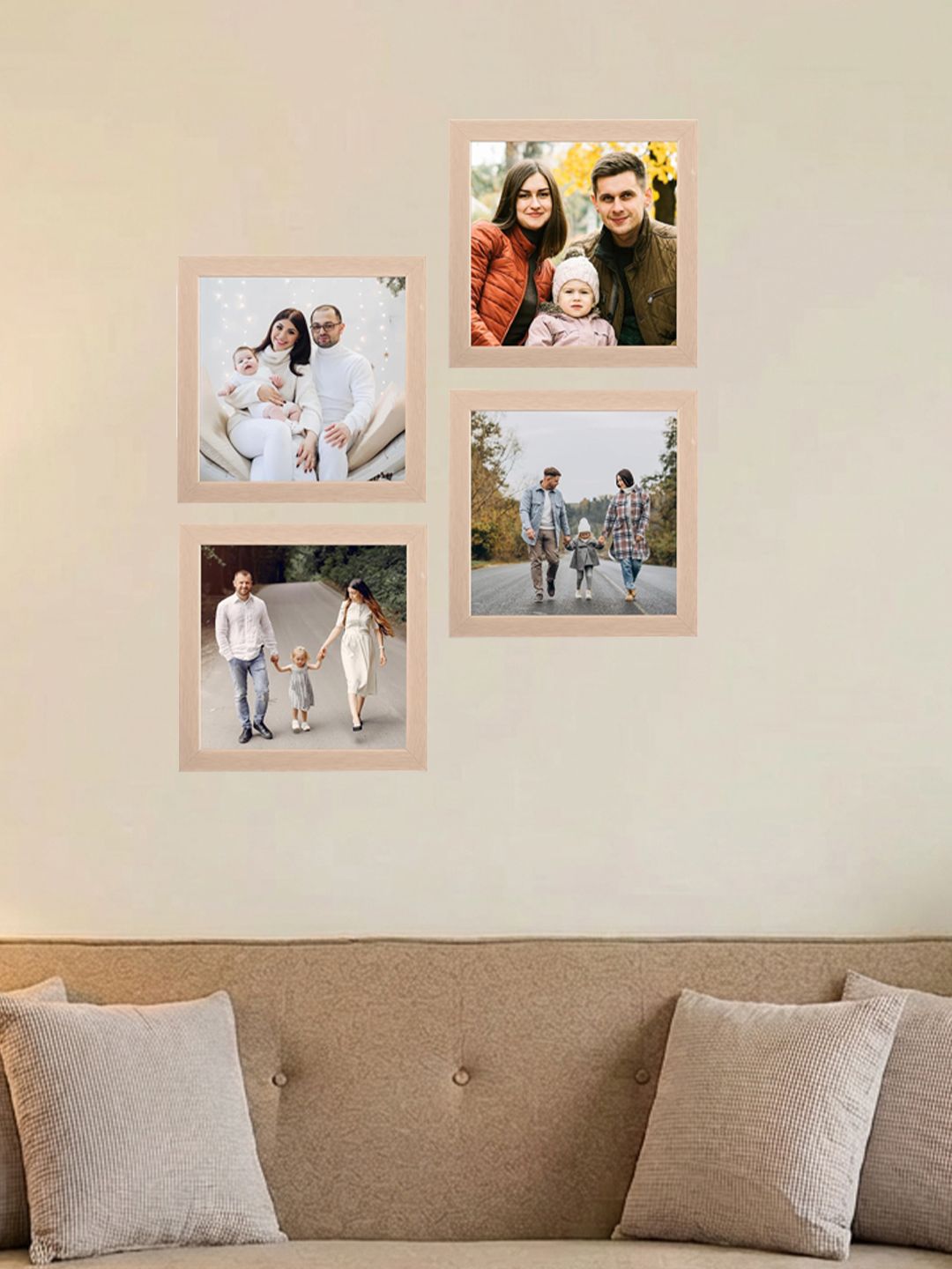 Kuber Industries Kuber Industries Cream-Coloured 4 Pieces Table Top Photo Frame with Stand