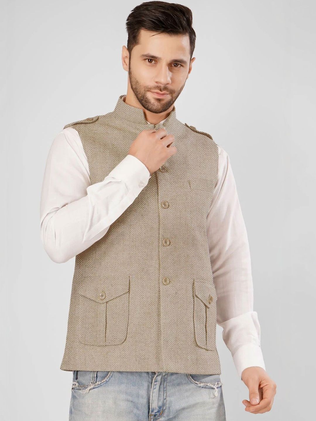 Wintage Woven Design Nehru Jackets