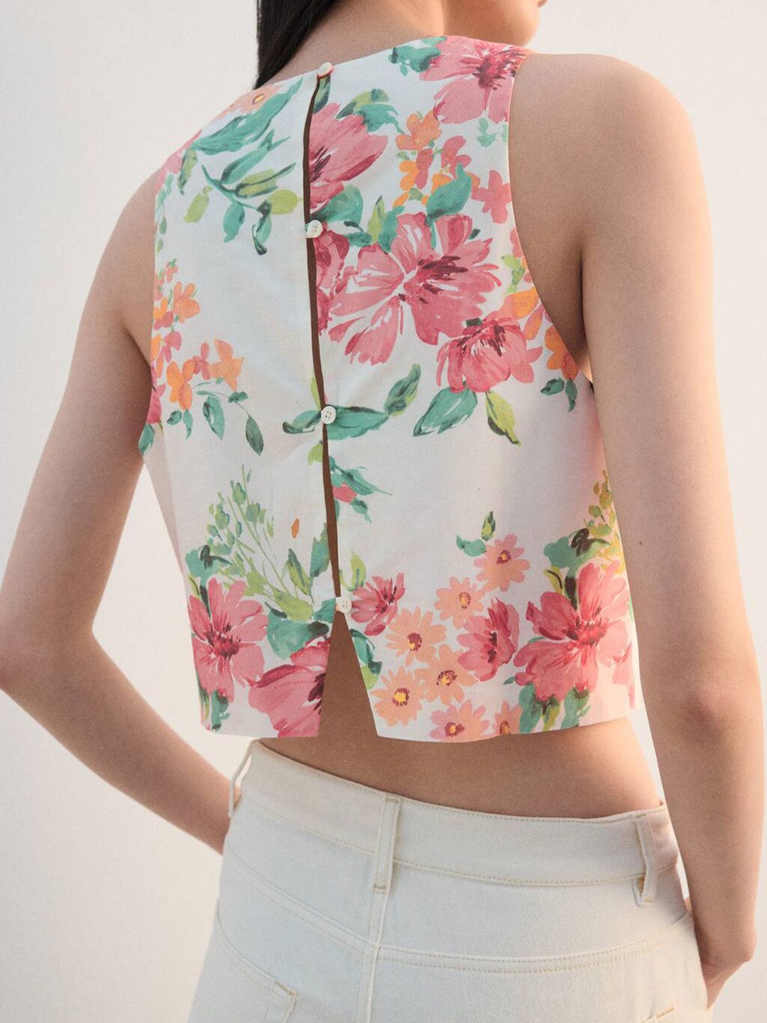 Floral Print Pure Cotton Regular Crop Top