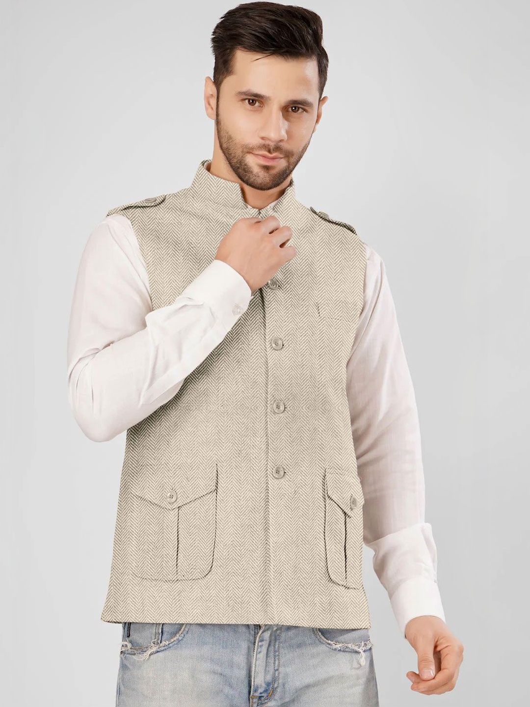 Wintage Woven Design Nehru Jackets