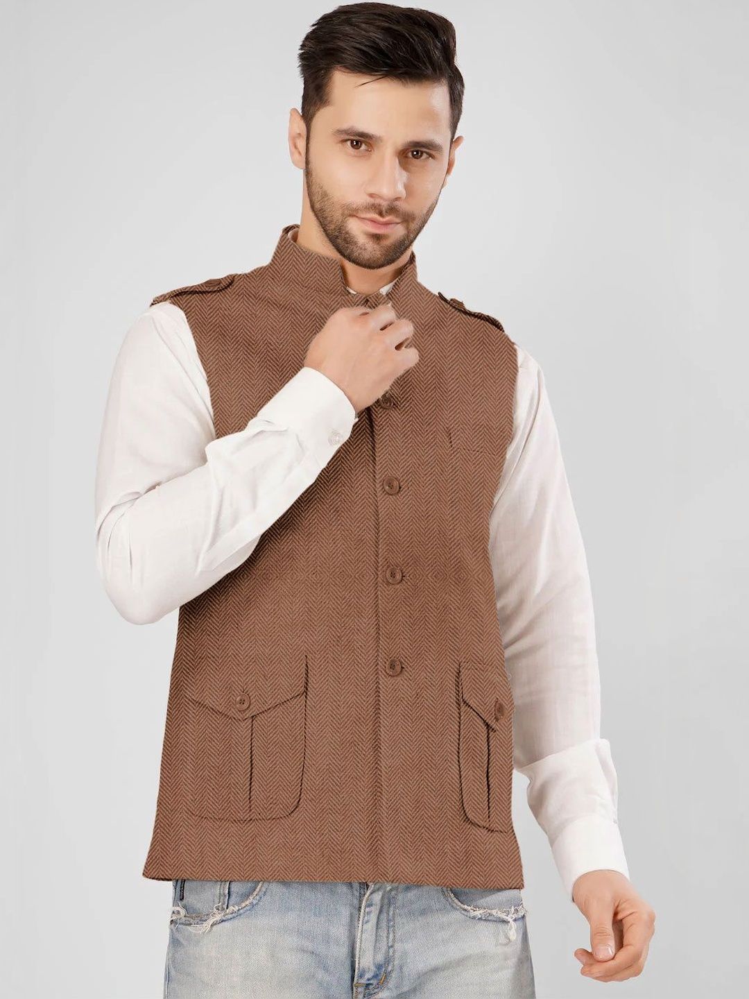 Wintage  Satin Woven Design Nehru Jackets