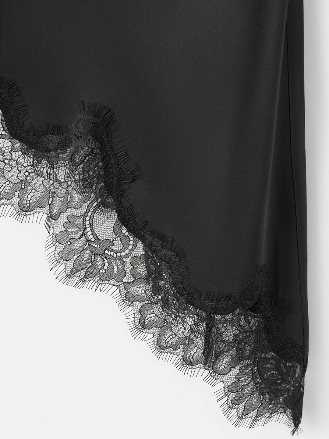 Floral Lace Inserts Shoulder Straps Top with Asymmetric Hem