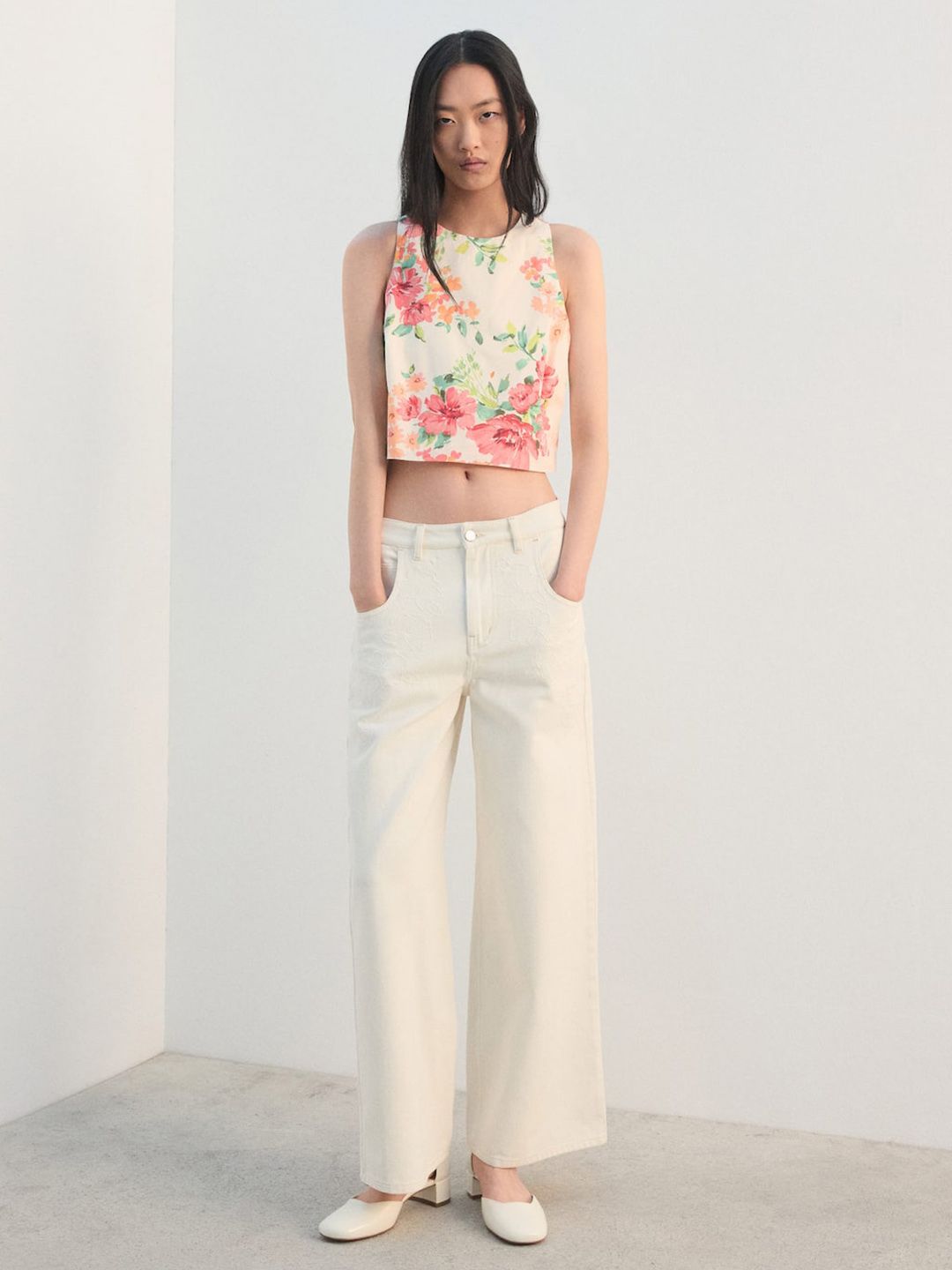 Floral Print Pure Cotton Regular Crop Top